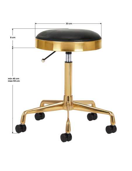 Tabouret Luxe Gold Lusso Noir|Élégance et Confort Professionnel