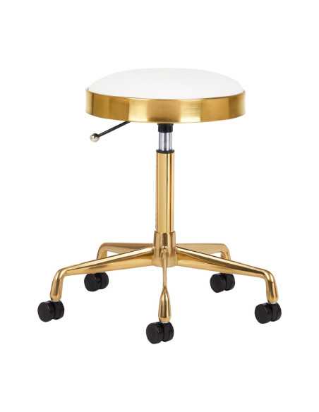 Tabouret cosmetique h7 blanc doré