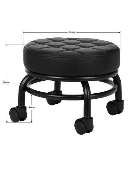 Tabouret roulettes 140263 Tabouret cosmétique pour pédicure h13 noir