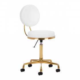 Tabouret roulettes 140260 Tabouret cosmetique h5 or blanc