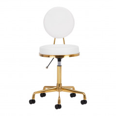 COSMETIC STOOL H5 GOLD WHITE