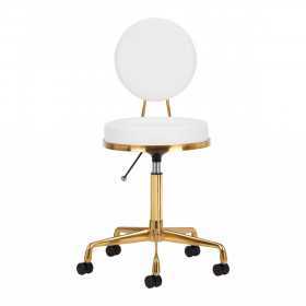 TABORET KOSMETYCZNY H5 ZŁOTO BIAŁY  2