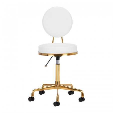 COSMETIC STOOL H5 GOLD WHITE