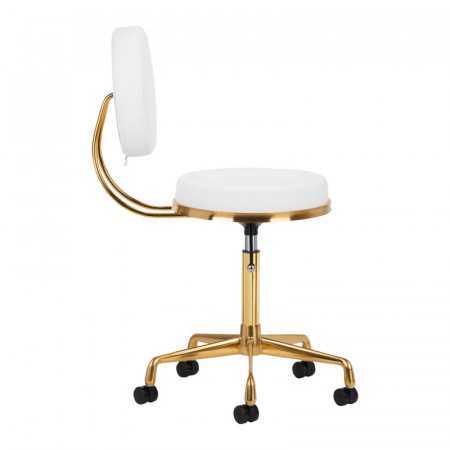 COSMETIC STOOL H5 GOLD WHITE