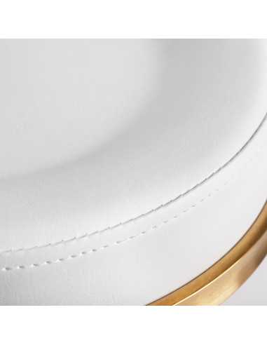 Hocker mit Rollen 140260 Kosmetikhocker h5 weiß gold