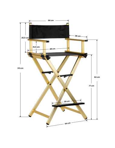 Schminkstuhl 123776 Schminkstuhl aus goldenem Aluminium