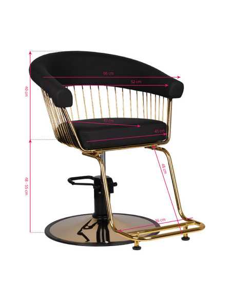 Sillón de peluquero Gabbiano Lille oro negro 