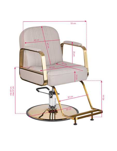 Gabbiano kappersstoel Acri goud - beige 