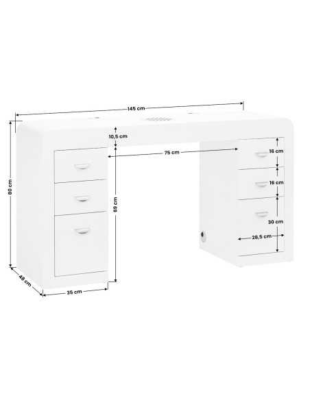 Professional manicure table 314 white