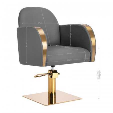 Fauteuil de coiffure Gabbiano Malaga gris or 