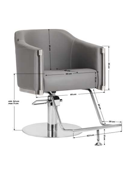 Fauteuil de coiffure gris Gabbiano Burgos 