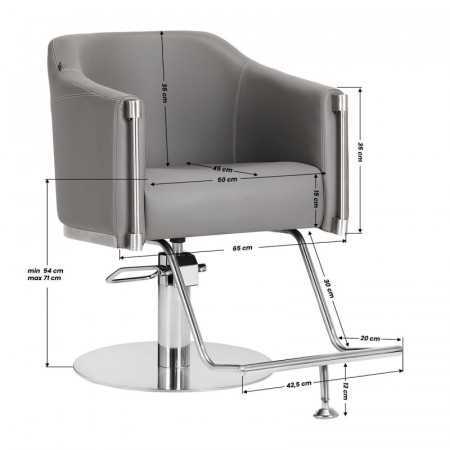 Fauteuil de coiffure gris gabbiano burgos {attributes}