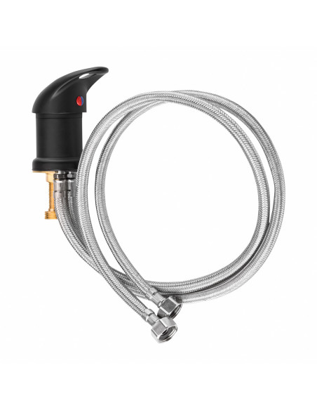 Black hairdresser's sink faucet