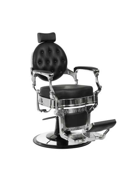Cadeira de barbeiro vintage masculina Florence BLACK-SILVER 
