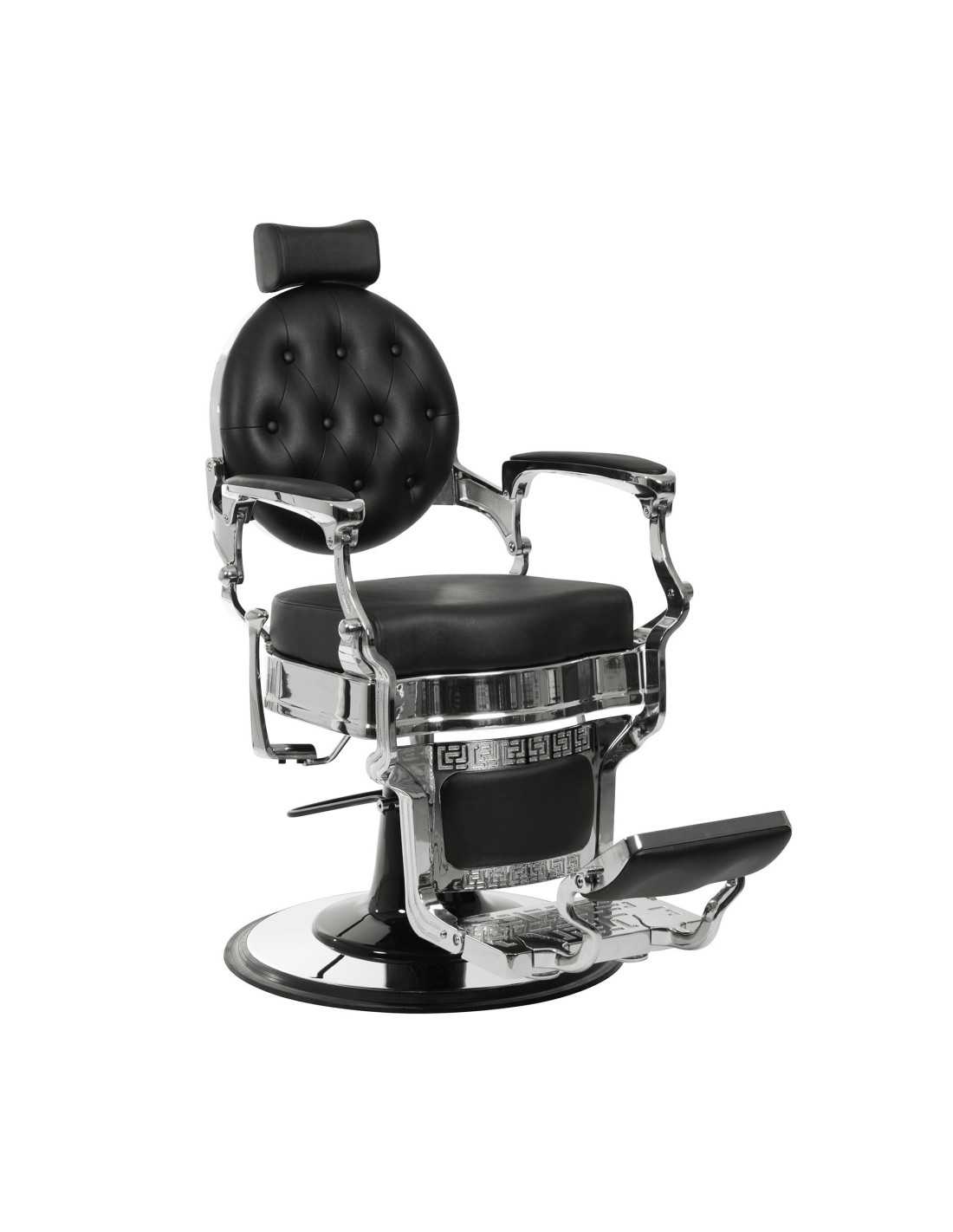Cadeira de barbeiro vintage masculina Florence BLACK-SILVER 