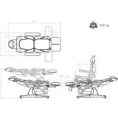fauteuil de podologie électrique BLANC 3 Moteurs