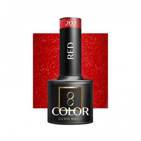 OCHO NAILS Verniz híbrido para unhas vermelho 202 - 5 g