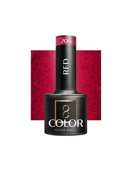 OCHO NAILS Verniz de unhas híbrido vermelho 206 - 5 g