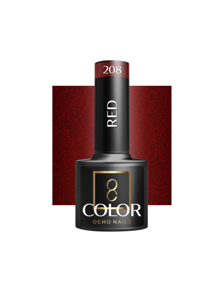 OCHO NAILS Smalto ibrido rosso 208 -5 g