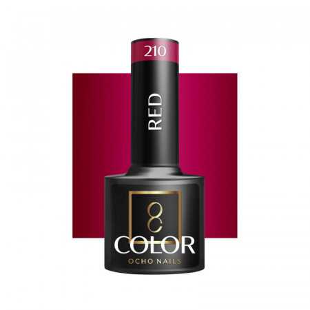 OCHO NAILS Verniz híbrido para unhas vermelho 210 - 5 g