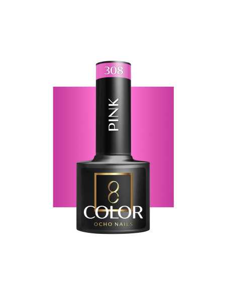 OCHO NAILS Verniz híbrido para unhas cor rosa 308 - 5 g