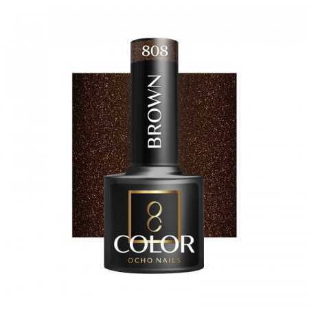 OCHO NAILS Verniz híbrido marrom 808 - 5 g
