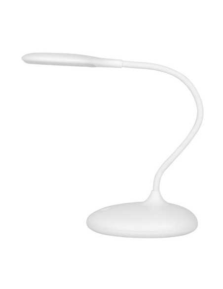 Lampe annulaire LED serpent sur le bureau blanc