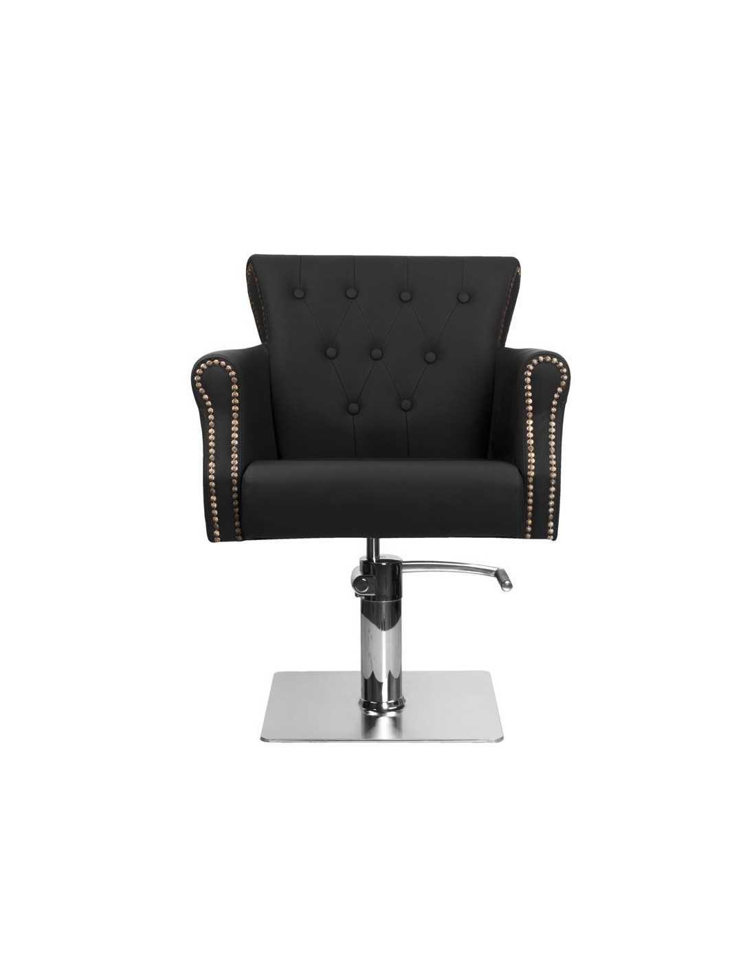 Alberto black upholstered hairdressing chair {attributes}