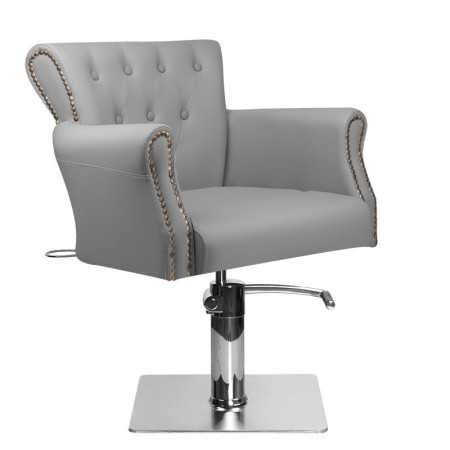 Fauteuil de coiffure capitonner alberto gris {attributes}