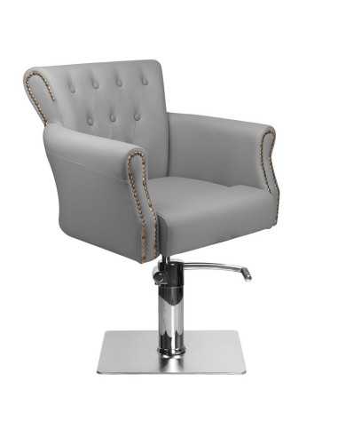 Sillón de peluquería acolchado alberto gris 