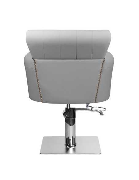 Fauteuil de coiffure capitonner alberto gris 