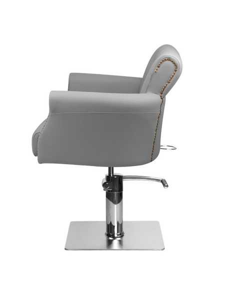 Fauteuil de coiffure capitonner alberto gris 