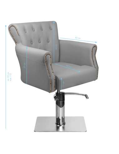 Sedia da parrucchiere imbottita alberto grey 