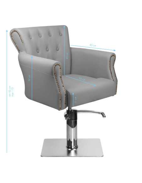 Fauteuil de coiffure capitonner alberto gris 