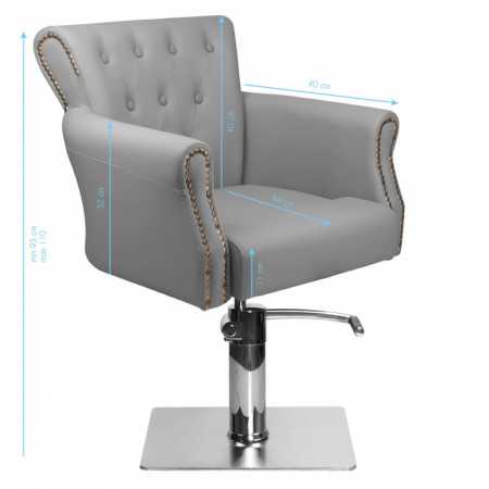 Fauteuil de coiffure capitonner alberto gris {attributes}