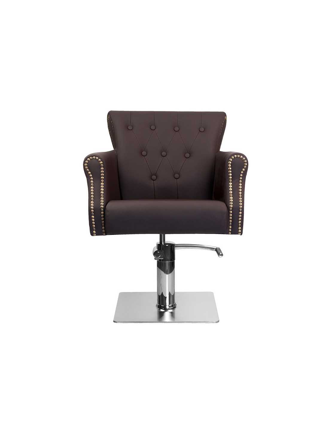 Brown hairdressing chair {attributes}