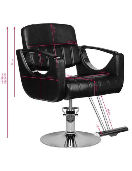 Fauteuil de coiffure rovigo noir 