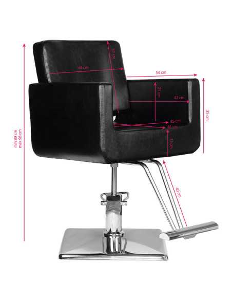 Fauteuil de coiffure bari noir {attributes}