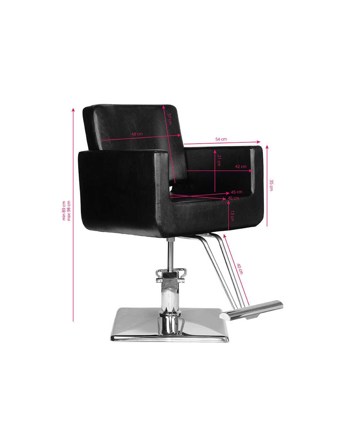 Bari black hairdressing chair {attributes}