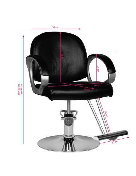 Fauteuil de coiffure spezia noir 