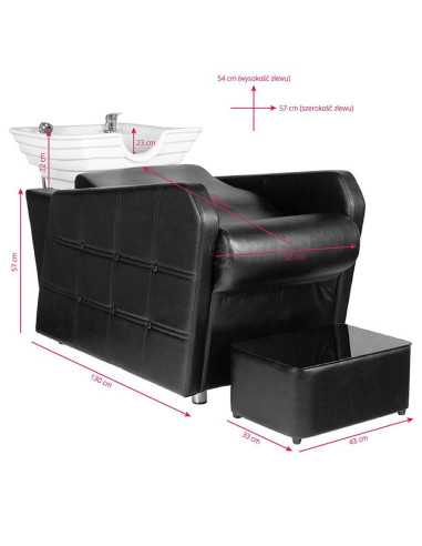 Schwarzes Shampoobecken Arezzo