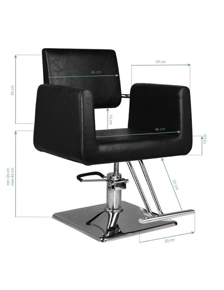 Fauteuil de coiffure imperia noir 