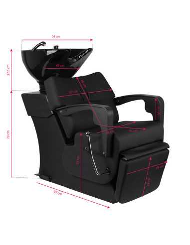 Gabbiano lavaggio parrucchiere C37 nero regolabile