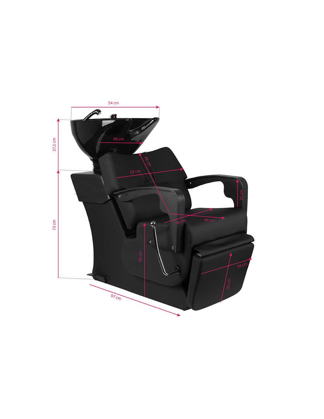 Lavacabezas de peluquería Gabbiano C37 negro ajustable