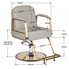 Gabbiano hairdressing chair Acri gold - beige 