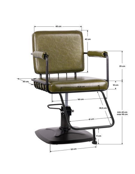 Gabbiano hairdressing chair Catania Loft green 