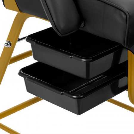 Chaise cosmétique 557G avec cuvettes or-noir