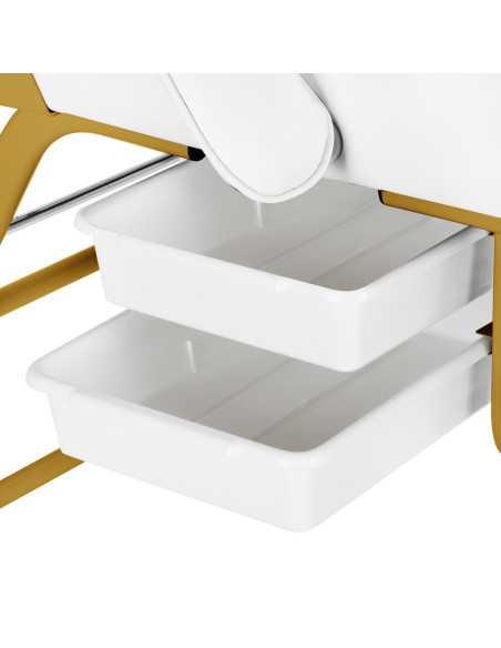 Chaise cosmétique 557G avec cuvettes or blanc