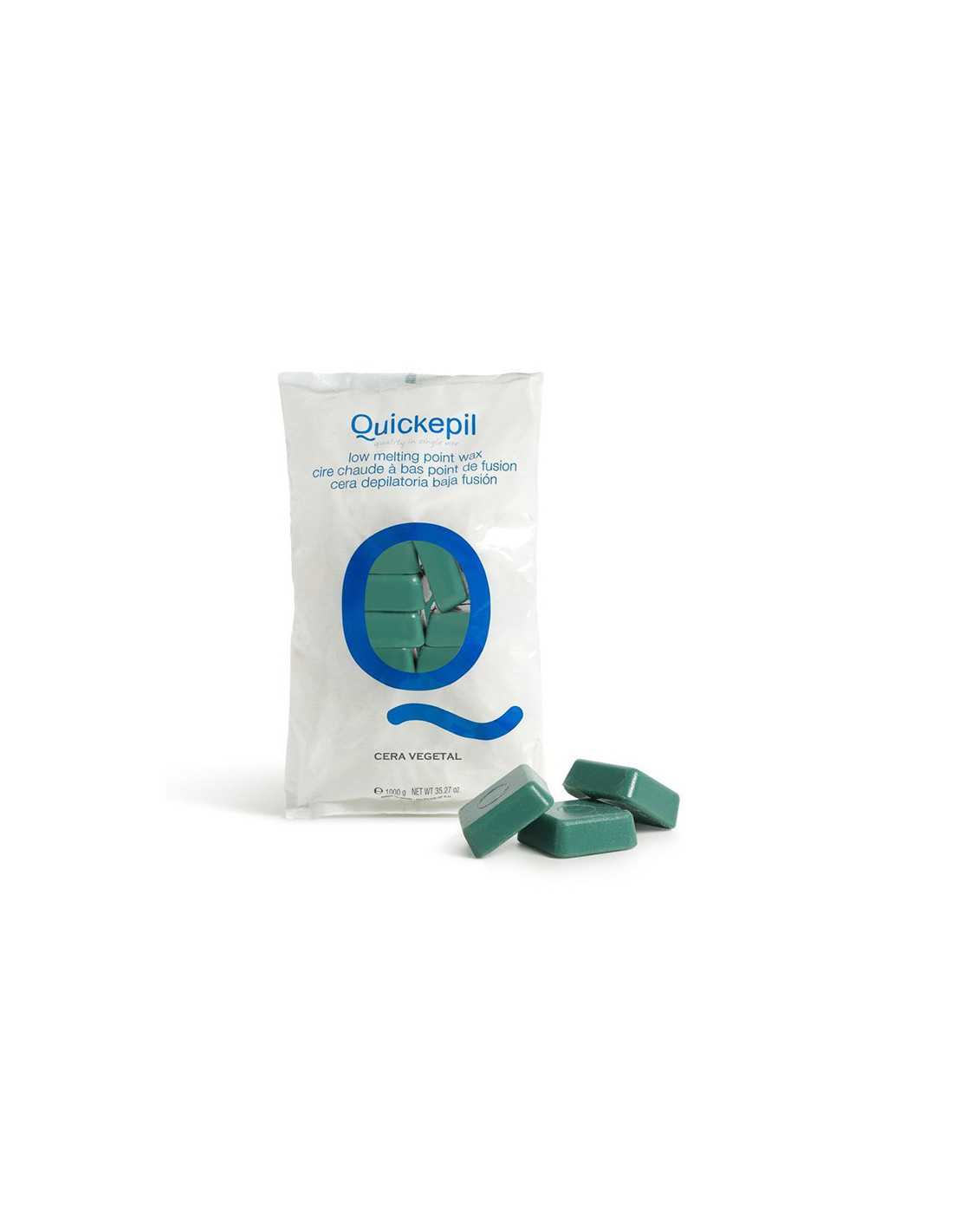 QUICKEPIL STRIP-FREE HARD WAX FOR VEGETABLE HAIR REMOVAL 1KG GREEN 