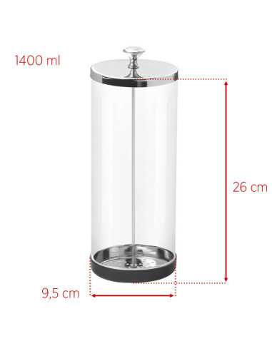 Pojemnik szklany do dezynfekcji narzędzi 1400 ml 